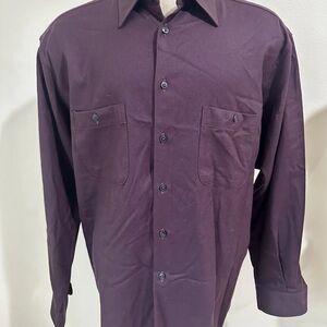 Pendleton Virgin Wool Solid Purple Button Down Shirt Men's Large